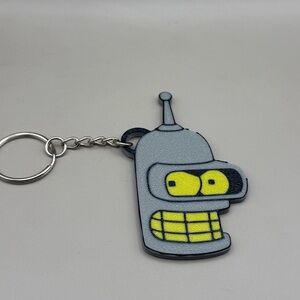 Gray and Yellow Bender Keychain